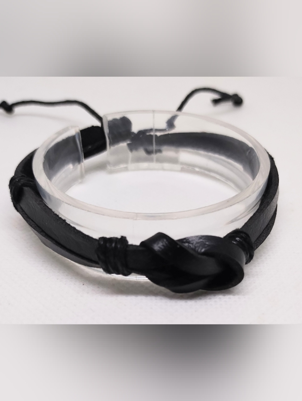 Men's Leather Bracelet Knot Black Jewelry New G9